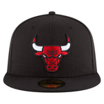 New Era Mens NBA Chicago Bulls Alternate Black 59Fifty Fitted Hat 70343294 Black,Black Undervisor