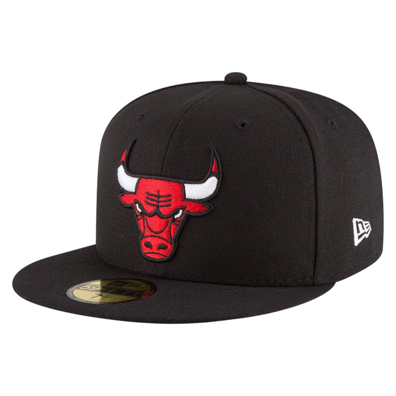 New Era Mens NBA Chicago Bulls Alternate Black 59Fifty Fitted Hat 70343294 Black,Black Undervisor