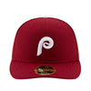 New Era Mens MLB Philadelphia Phillies Alt 2 Alternate Low Crown 2019 59Fifty Hat 70490541 Maroon