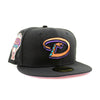 New Era Mens MLB Arizona Diamondbacks Inaugural Season 1998 59Fifty Fitted Hat 70571162 Black, Pink Undervisor