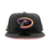 New Era Mens MLB Arizona Diamondbacks Inaugural Season 1998 59Fifty Fitted Hat 70571162 Black, Pink Undervisor