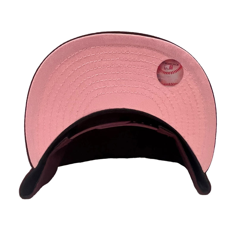 Pittsburgh Pirates New Era 1971 World Series Champions Pink Undervisor  59FIFTY Fitted Hat - Light Blue