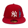 New Era Mens MLB New York Yankees New York Yankees Statue Of Liberty 59Fifty Fitted Hat 70587017 Scarlet Red, Sky blue Undervisor