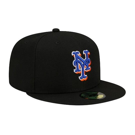 New Era Mens MLB New York Mets Alternate Authentic Collection On Field 59Fifty Fitted Hat 70639031 Black, Black Undervisor