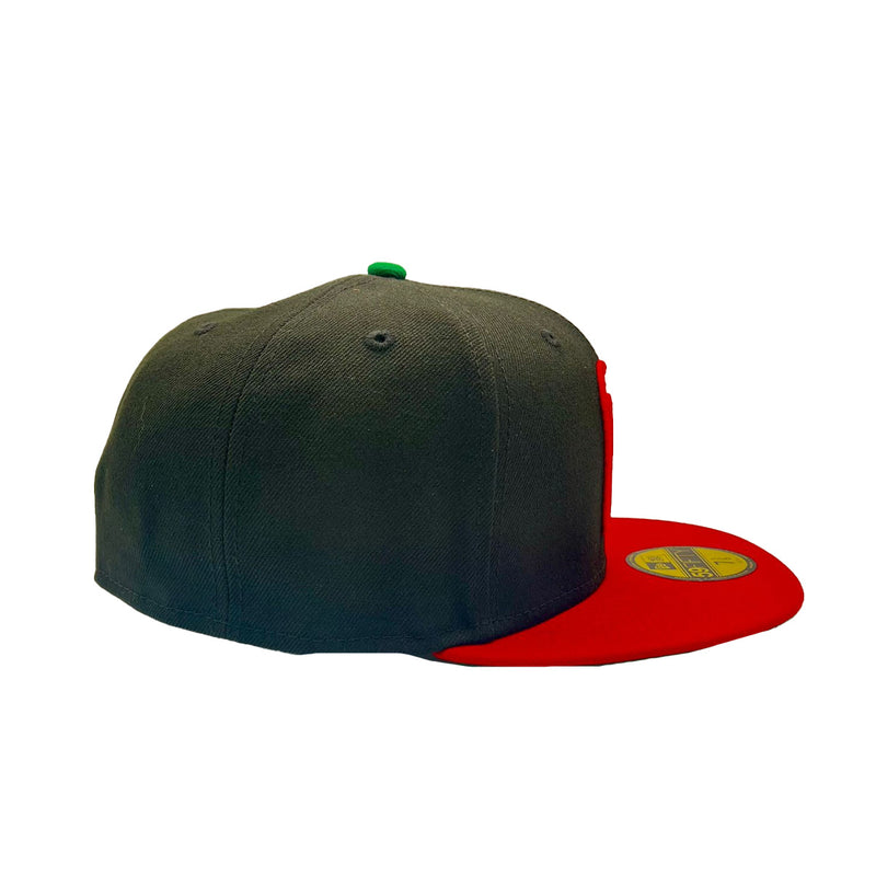 New Era Mens Mexico WBC World Baseball Classic 59Fifty Fitted Hat 70652009 Black/Red, Green Undervisor