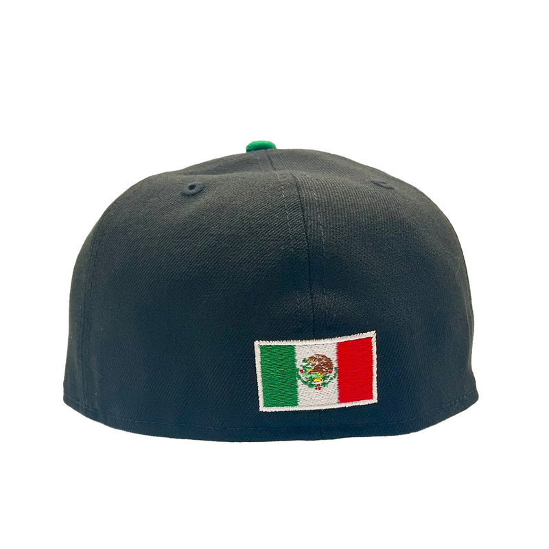 New Era Mens Mexico WBC World Baseball Classic 59Fifty Fitted Hat 70652009 Black/Red, Green Undervisor