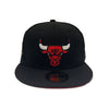 New Era Mens NBA Chicago Bulls 6X World Champions 59Fifty Fitted Hat 70652321 Black, Red Undervisor