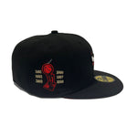 New Era Mens NBA Chicago Bulls 6X World Champions 59Fifty Fitted Hat 70652321 Black, Red Undervisor