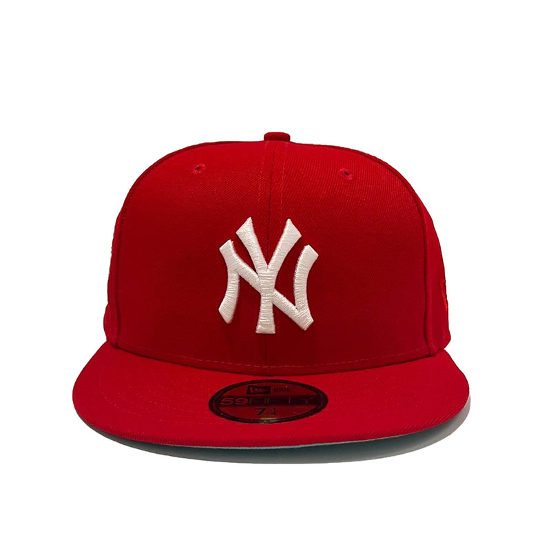 New Era Mens MLB New York Yankees World Series 2000 59Fifty Fitted Hat 70652340 Scarlet, Mint Undervisor