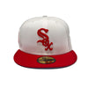 New Era Mens MLB Chicago White Sox World Champions 2005 59Fifty Fitted Hat 70716129 White/Scarlet, Sky Blue Undervisor