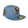 New Era Mens MLB Oakland Athletics 50th Anniversary 59Fifty Fitted Hat 70733626 Sky Blue, Pink Undervisor
