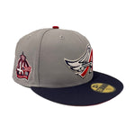 New Era Mens MLB Los Angeles Angels 40th Season 59Fifty Fitted Hat 70744160 Gray/Navy, Red Undervisor