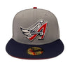 New Era Mens MLB Los Angeles Angels 40th Season 59Fifty Fitted Hat 70744160 Gray/Navy, Red Undervisor