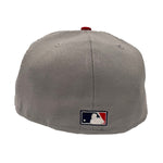 New Era Mens MLB Los Angeles Angels 40th Season 59Fifty Fitted Hat 70744160 Gray/Navy, Red Undervisor