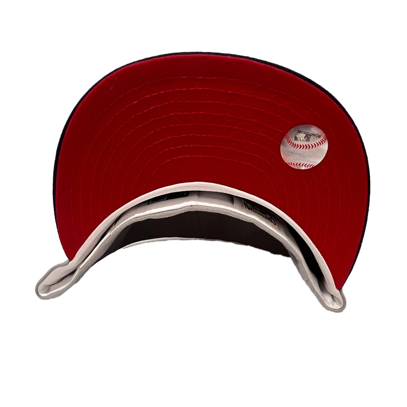 New Era Mens MLB Los Angeles Angels 40th Season 59Fifty Fitted Hat 70744160 Gray/Navy, Red Undervisor