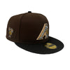 New Era Mens MLB Arizona Diamondbacks Side Patch 59Fifty Fitted Hat 70744163 Walnut/Black Cord, Khaki Undervisor