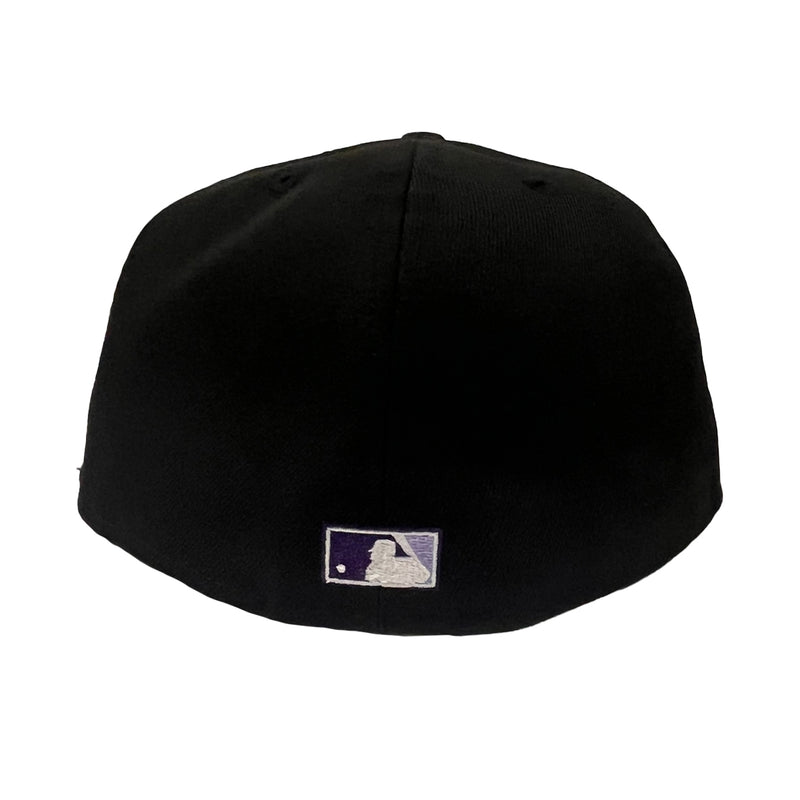 New Era Mens MLB Los Angeles Angels 40th Season 59Fifty Fitted Hat 70744164 Black, Lavender Undervisor