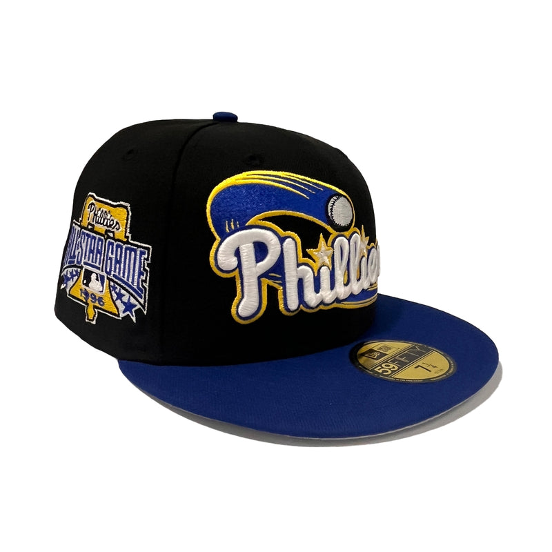 New Era Mens MLB Philadelphia Phillies All Star Game 1996 59Fifty Fitted Hat 70744190 Black/Royal, Grey Undervisor