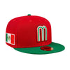 New Era Mens Mexico 2023 World Baseball Classic 59Fifty Fitted Hat 70746975 Scarlet/Kelly Green, Grey Undervisor