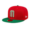 New Era Mens Mexico 2023 World Baseball Classic 59Fifty Fitted Hat 70746975 Scarlet/Kelly Green, Grey Undervisor