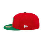 New Era Mens Mexico 2023 World Baseball Classic 59Fifty Fitted Hat 70746975 Scarlet/Kelly Green, Grey Undervisor