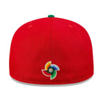 New Era Mens Mexico 2023 World Baseball Classic 59Fifty Fitted Hat 70746975 Scarlet/Kelly Green, Grey Undervisor