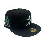 New Era Mens MLB Houston Astros 1969-1996 35th Anniversary 59Fifty Fitted Hat 70759166 Black/Kelly, Grey Undervisor