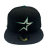 New Era Unisex MLB Houston Astros 1969-1996 35th Anniversary 59Fifty Fitted Hat 70759166 Black/Kelly, Grey Undervisor