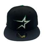 New Era Mens MLB Houston Astros 1969-1996 35th Anniversary 59Fifty Fitted Hat 70759166 Black/Kelly, Grey Undervisor
