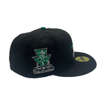 New Era Mens MLB Houston Astros 1969-1996 35th Anniversary 59Fifty Fitted Hat 70759166 Black/Kelly, Grey Undervisor