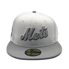 New Era Mens MLB New York Mets Shea Stadium 59Fifty Fitted Hat 70761489 White/Gray, Dark Grey Undervisor