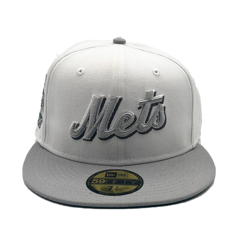 New Era Mens MLB New York Mets Shea Stadium 59Fifty Fitted Hat 70761489 White/Gray, Dark Grey Undervisor