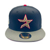 New Era Unisex MLB Houston Astros 2005 World Series 59Fifty Fitted Hat 70761526 Chrome Black/Olive, Red Undervisor