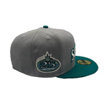 New Era Mens MLB Seattle Mariners 25th Anniversary 59Fifty Fitted Hat 70761621 Gray North/Teal, Navy Undervisor
