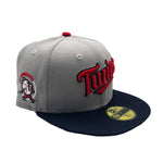 New Era Mens MLB Minnesota Twins Side Patch 59Fifty Fitted Hat 70761626 Bomb Gray/Navy, Red Undervisor
