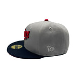 New Era Mens MLB Minnesota Twins Side Patch 59Fifty Fitted Hat 70761626 Bomb Gray/Navy, Red Undervisor