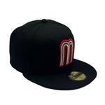 New Era Mens Mexico WBC World Baseball Classic 59Fifty Fitted Hat 70773987 Black, Grey Undervisor