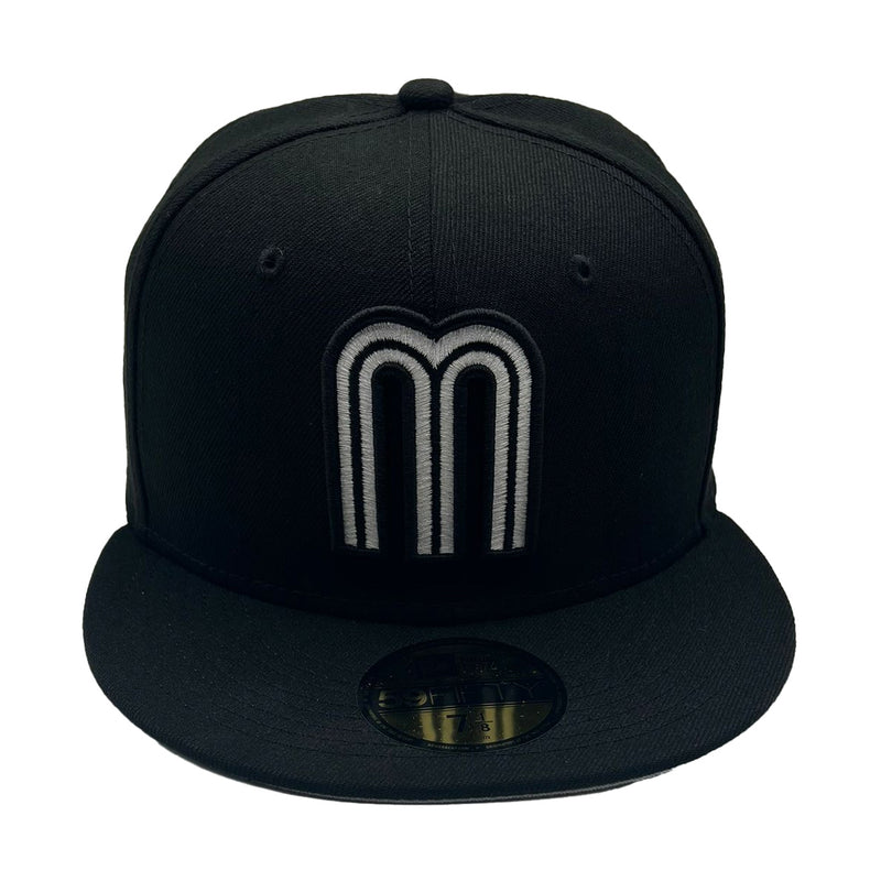 New Era Mens Mexico WBC World Baseball Classic 59Fifty Fitted Hat 70773990 Black, Grey Undervisor