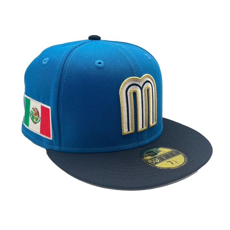 New Era Mens Mexico WBC World Baseball Classic 59Fifty Fitted Hat 70774841  Cardinal Blue/Navy, Grey Undervisor