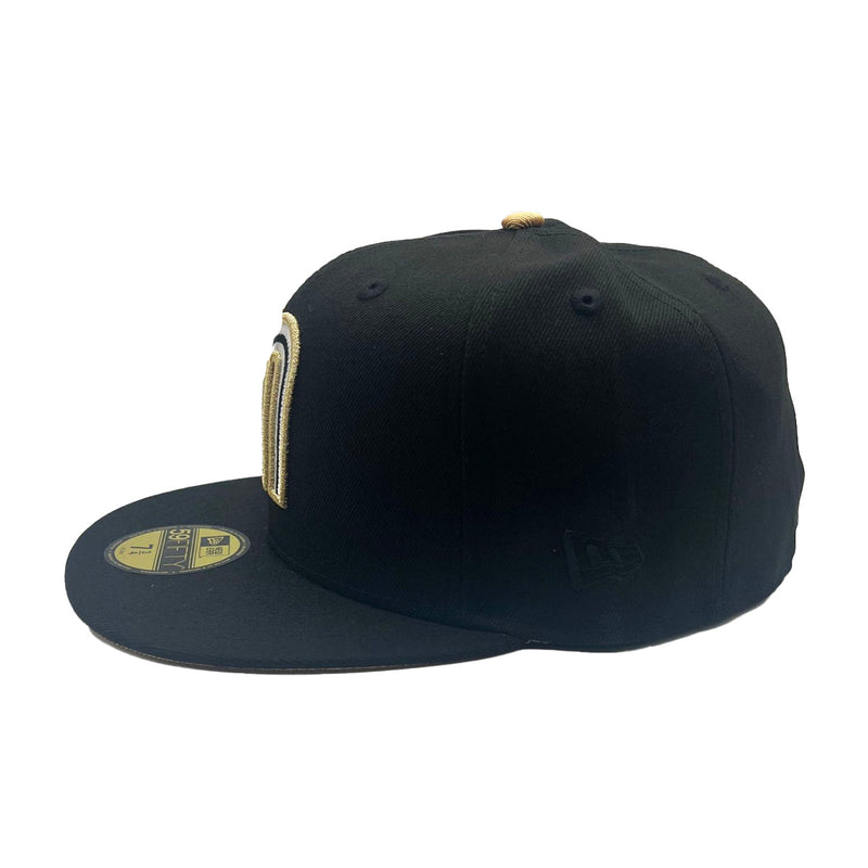 New Era Mens Mexico WBC World Baseball Classic 59Fifty Fitted Hat 70774842 Black, Metallic Gold Undervisor