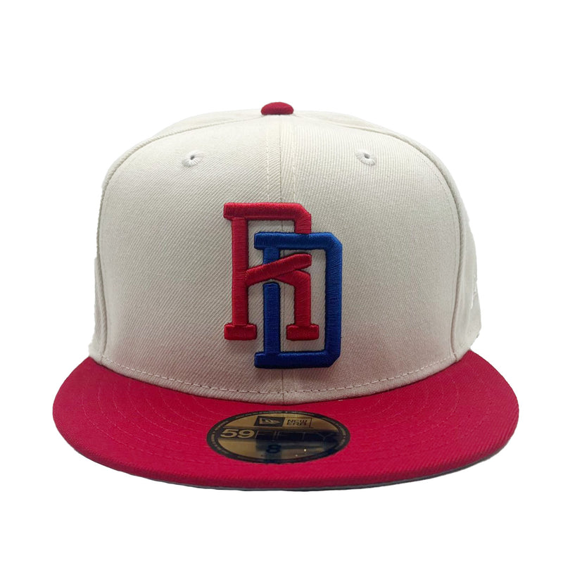 New Era Mens Dominican Republic WBC World Baseball Classic 59Fifty Fitted Hat 70776276 Chrome White/Scarlet, Grey Undervisor