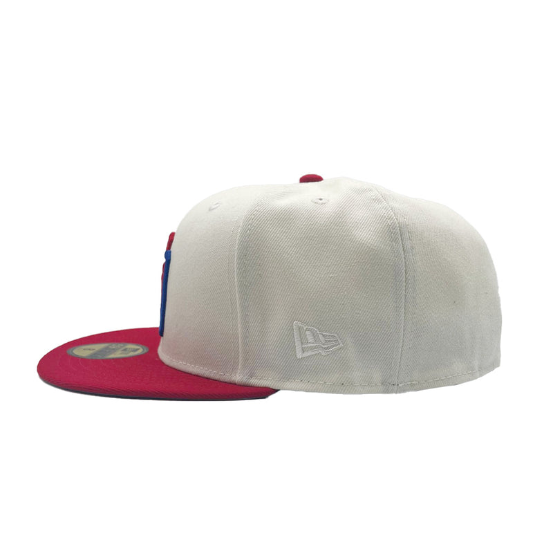 New Era Mens Dominican Republic WBC World Baseball Classic 59Fifty Fitted Hat 70776276 Chrome White/Scarlet, Grey Undervisor