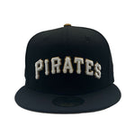 New Era Mens MLB Pittsburgh Pirates 21 Clemente RC 59Fifty Fitted Hat 70776279 Black, Old Gold Undervisor
