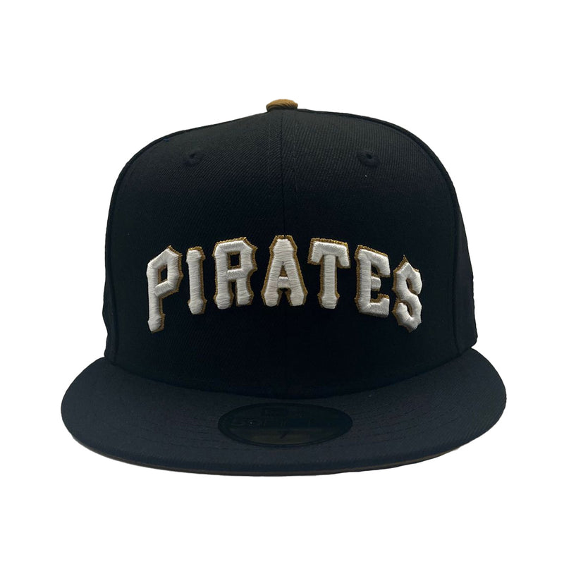 New Era Mens MLB Pittsburgh Pirates 21 Clemente RC 59FIFTY Fitted Hat 70776279 Black, Old Gold Undervisor 7 3/8