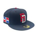New Era Mens Dominican Republic WBC World Baseball Classic 59Fifty Fitted Hat 70776300 Navy/Scarlet, Grey Undervisor