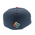 New Era Mens Dominican Republic WBC World Baseball Classic 59Fifty Fitted Hat 70776300 Navy/Scarlet, Grey Undervisor