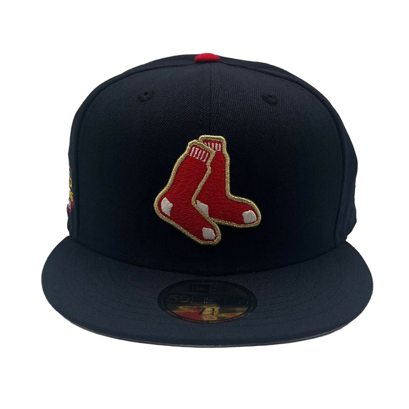 New Era Mens MLB Boston Red Sox World Series 2004 59Fifty Fitted Hat 70776326 Navy/Scarlet, Grey Undervisor