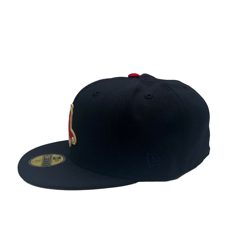 New Era Mens MLB Boston Red Sox World Series 2004 59Fifty Fitted Hat 70776326 Navy/Scarlet, Grey Undervisor