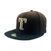 New Era Mens MLB Texas Rangers 40th Anniversary 1972-2012 59Fifty Fitted Hat 70794065 Walnut/Black, Grey Undervisor