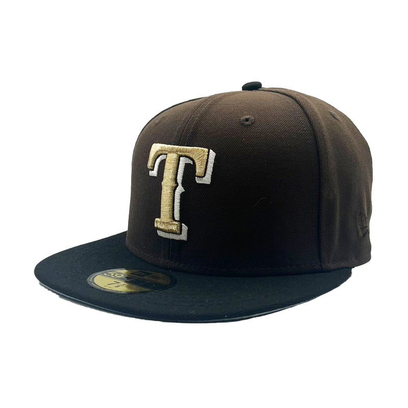 New Era Mens MLB Texas Rangers 40th Anniversary 1972-2012 59Fifty Fitted Hat 70794065 Walnut/Black, Grey Undervisor